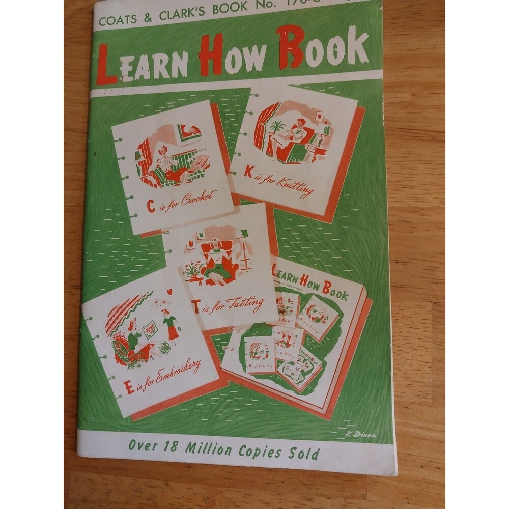Vintage 1959 Coats & Clark's No 170-C Learn How To Book Crochet Knit Embroidery